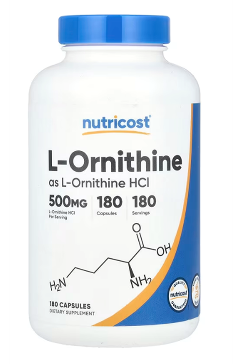 Nutricost, L-Ornithine, 500 mg, 180 Capsules.Abd Menşei