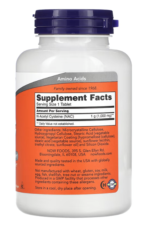 Now Foods N-Acetyl Cysteine 1000mg 120 Tablet. ABD Menşei.