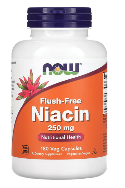 NOW Foods, Flush-Free Niacin, 250 mg, 180 Veg Capsules