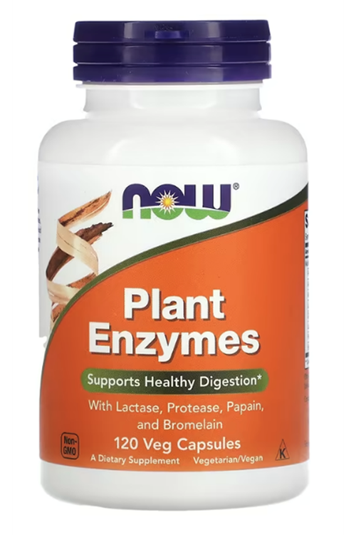 NOW Foods, Plant Enzymes, Papain  Bromelain  120 Veg Capsules.4040