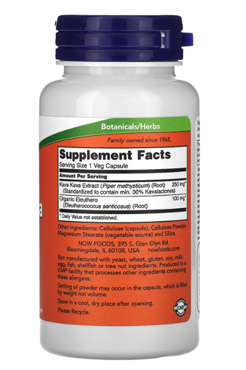 NOW Foods, Kava Kava Extract, 250 mg, 60 Veg Capsules.Abd Menşeidir.