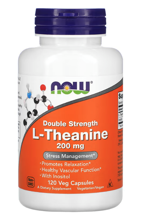 NOW Foods Double Strength L-Theanine Inositol 200 mg 120 Veg Capsul.Abd Menşei.4151.