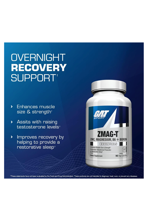 GAT Sport Essentials ZMAG-T Zinc, Magnesium, B6 + Boron, 90 Veg Capsules.Made ın Usa.42