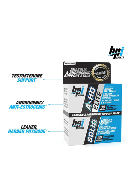BPI Sports A-HD Elite/Solid (30 Capsules) – Men’s Testos.terone Booster – Healthy Muscle, Strength, & Performance Support – Promotes Natural Fat Loss & Lıbıdo – 30 Servings – 550mg