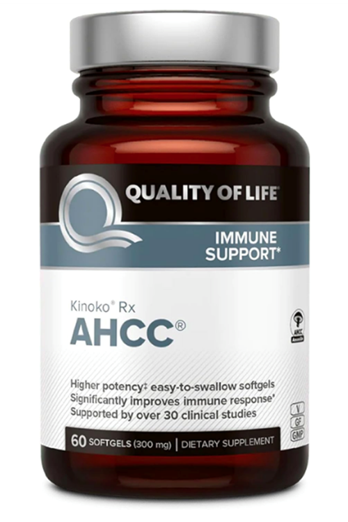 Quality of Life AHCC Kinoko Rx Premium AHCC Immune Support 300mg 60 Softgel.Made ın Usa