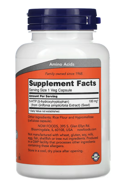 NOW  Foods  5-HTP 100mg  120 Vegie Capsul.Orıjınal Abd Menşei.43.