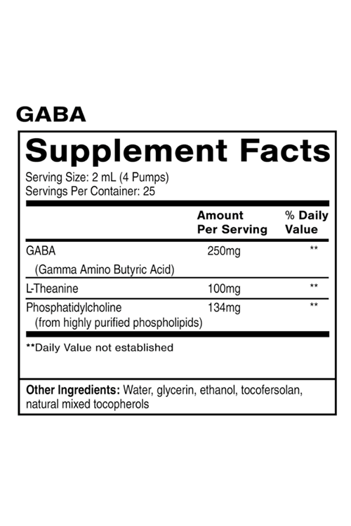 Quicksilver Scientific Liposomal GABA + L Theanine - Calm, Stress Response  Brain Support - Bioavailable GABA  with L Theanine 100mg (1.7oz/50ml).Made ın Usa.61.