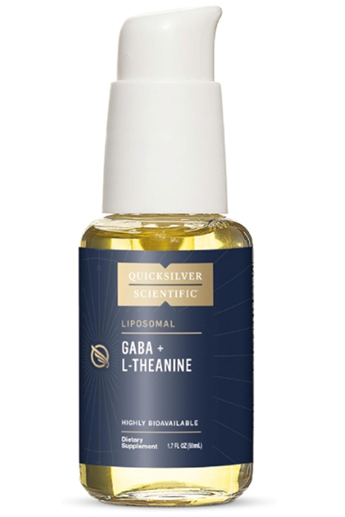 Quicksilver Scientific Liposomal GABA + L Theanine - Calm, Stress Response  Brain Support - Bioavailable GABA  with L Theanine 100mg (1.7oz/50ml).Made ın Usa