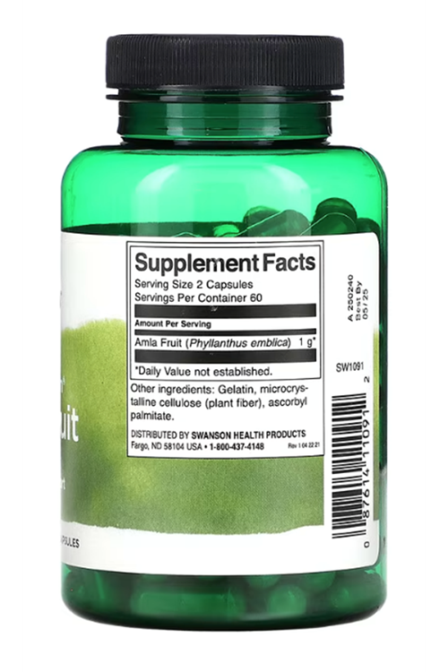 Swanson, Full Spectrum Amla Fruit, 500 mg, 120 Capsules.Made ın Usa