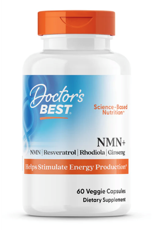 Doctor's Best NMN+ Resveratrol, Rhodiola Extract, Ginseng Extract 400mg   60 Veggie Capsul. Usa Menşei.4068