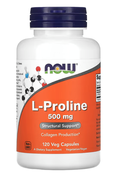 NOW Foods L-Proline 500mg x 120 Veg Capsul.Abd Menşei4039