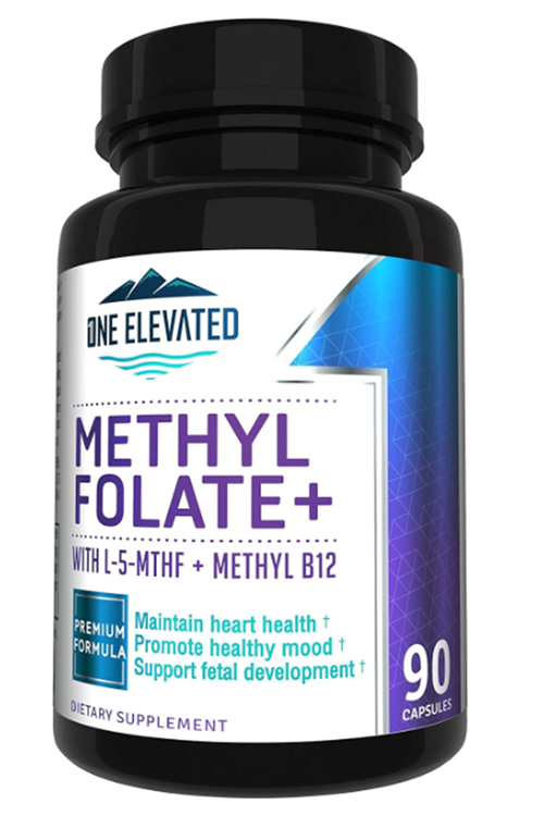 One Elevated Most Bioactive Methyl Folate Uniquely Formulated with Highest Grade Methylcobalamin (B12), Niacin, B1, B2 B6 90 Capsul.Made ın Usa