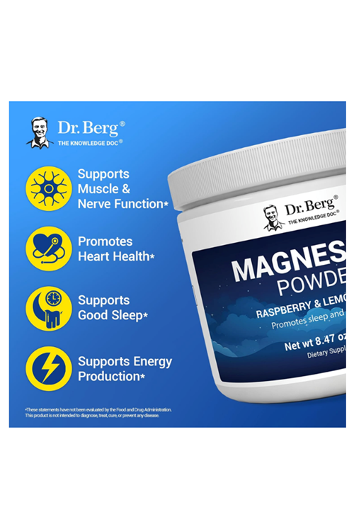 Dr. Berg Magnesium Glycinate Powder CALM for Sleep, Relaxation, & Stress Relief - Now Includes Vitamin D3 & Zinc - Delicious Raspberry & Lemon  (50 Servings).60.