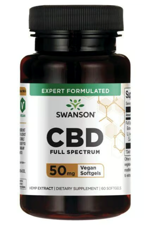 Swanson Premium Full Spectrum 50mg - 60 Vegan Softgels.ABD MENŞEİ