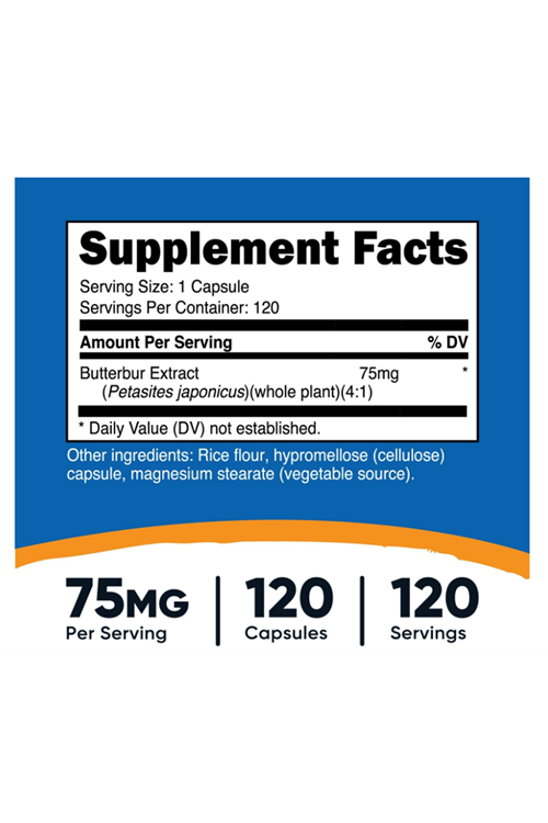 Nutricost Butterbur Extract  (75mg) 120 Capsul.Abd Menşei