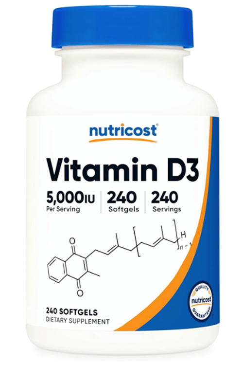 Nutricost Vitamin D3 5,000 IU (125mcg), 240 Softgels.Abd Menşei