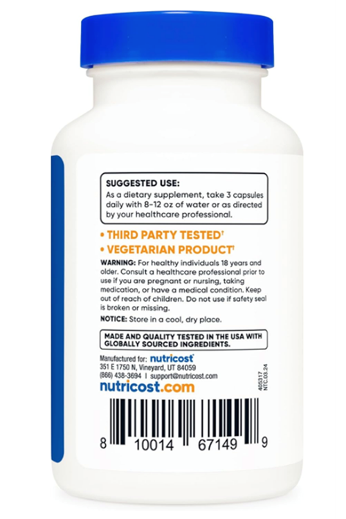 Nutricost Spermidine  1500mg Wheat Germ Extract, 120 Capsules - 15mg Equivalent Spermidine Per Serving.Abd Menşei.