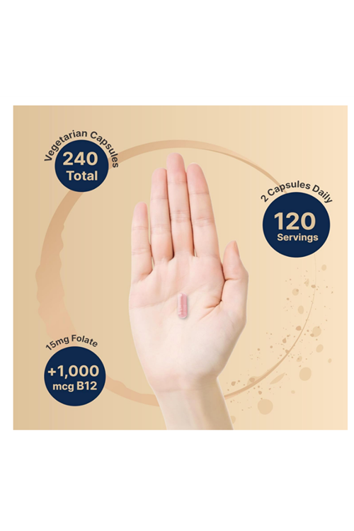 NatureBell L Methylfolate 15mg, 240 Veggie Capsules.Abd Menşei.50.