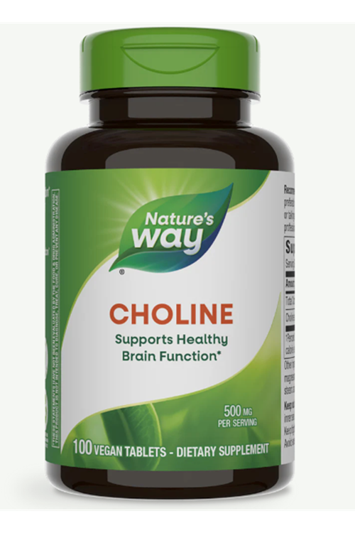 Nature's Way Choline 500mg (Kolin Nörotransmitter Brain Health) 100 Tablet. Usa Version 37.
