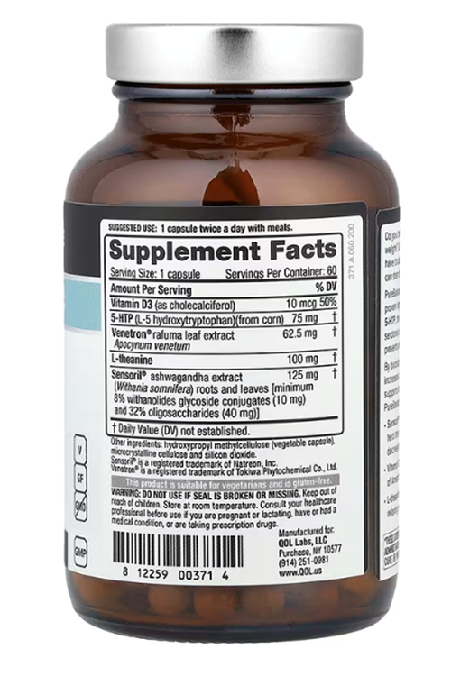 Quality of Life, PureBalance  Serotonın 60 Capsules.Abd Menşei