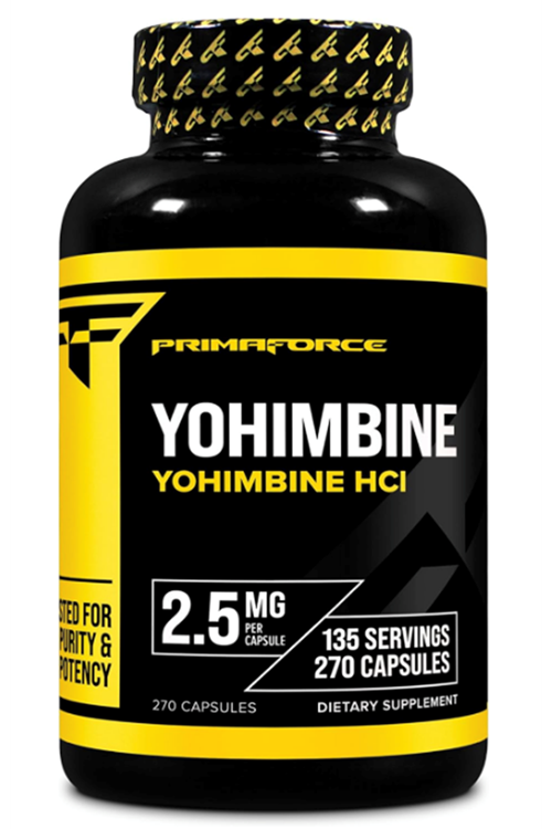 PrimaForce Yohimbine HCl, Weight Loss Supplement 2,5mg (270 Capsules).Abd Menşei 4050.