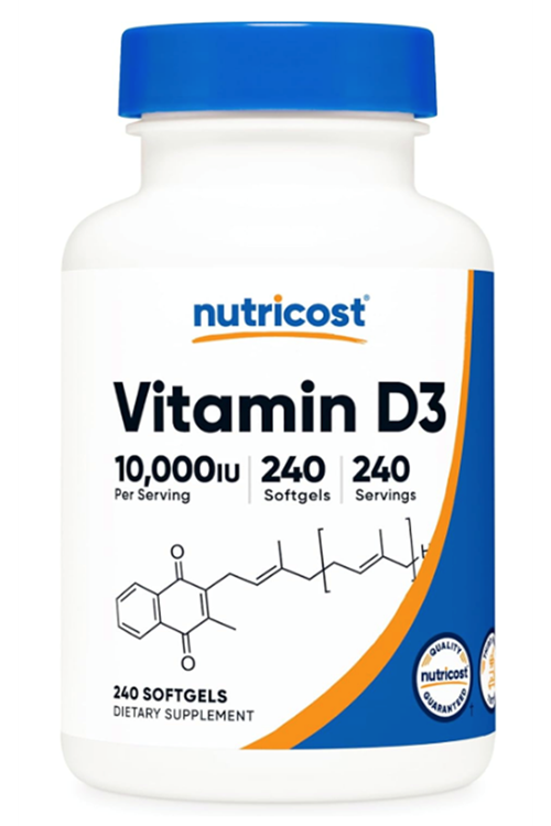Nutricost Vitamin D3 10,000 IU, 240 Softgel.Abd Menşei.39.