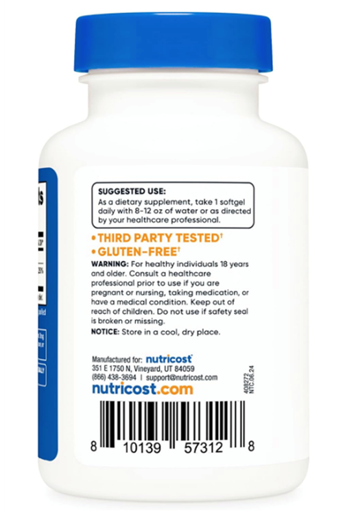 Nutricost Vitamin D3 10,000 IU, 240 Softgel.Abd Menşei