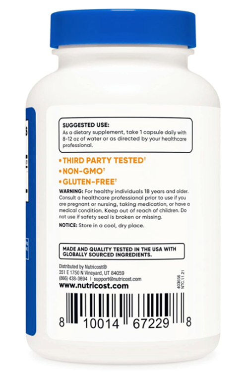 Nutricost Gotu Kola 500 MG, 180 Capsules.Abd Menşei.