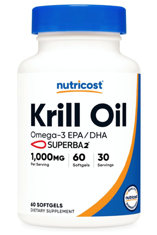 Nutricost Krill Oil 1000mg, 60 Softgels - Omega-3 EPA-DHA Krill Oil Supplement, with Superbakrill.Abd Menşei