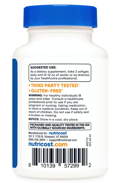 Nutricost Krill Oil 1000mg, 60 Softgels - Omega-3 EPA-DHA Krill Oil Supplement, with Superbakrill.Abd Menşei