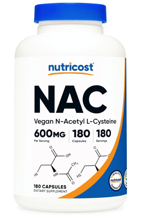 Nutricost N-Acetyl L-Cysteine (N.A.C) 600mg, 180 Capsules.Abd Menşei