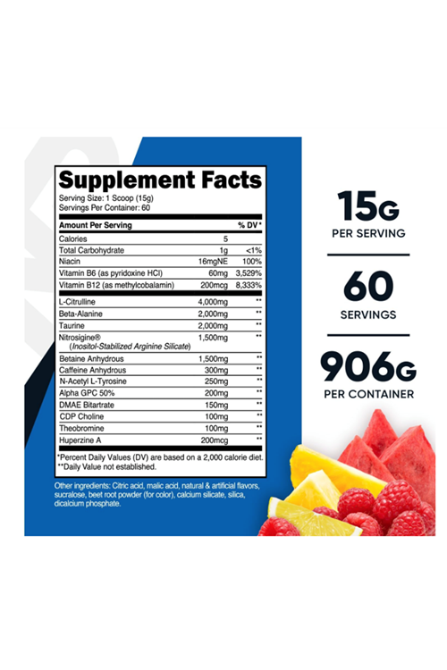 Nutricost Pre-X Xtreme Pre-Workout Complex Powder, 60 Servings.Abd Menşei.