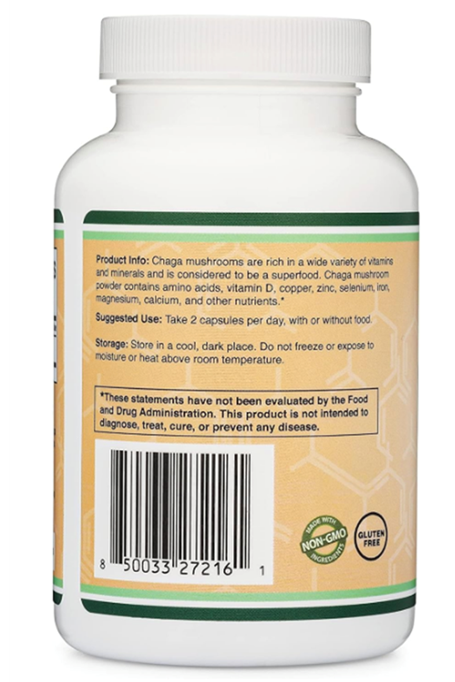 Double Wood Chaga Mushrooms 120 Capsules  1,000mg.Abd Menşei