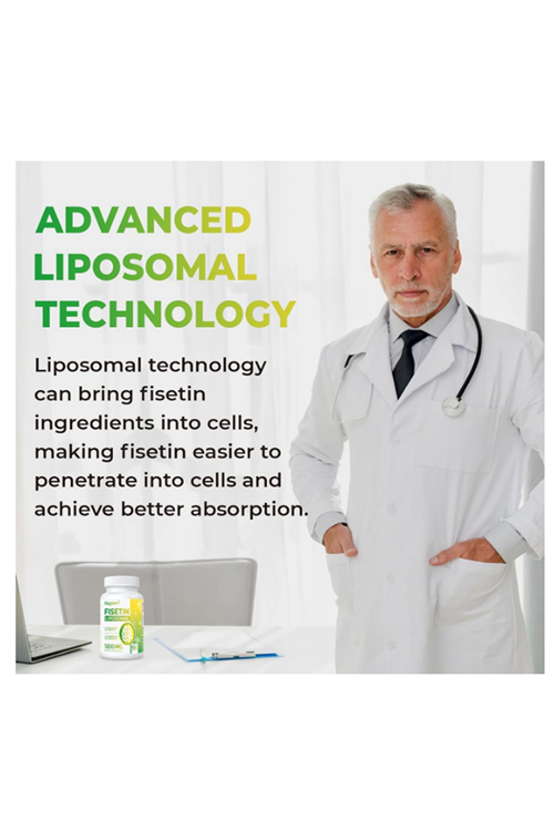 Kayseari Liposomal Fisetin 1200mg Antioxidants Immunity Health Aging Cognitive Support 60 Capsules.Abd Menşei