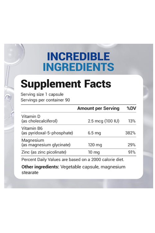 Dr. Berg Magnesium Glycinate  - 90 Capsul - Vitamin D, B6 & Zinc for Stress Relief, Calm, Relaxation, & Good Sleep* - 120 mg  Magnesium Bisglycinate  - Chelated Magnesium Glycinate. Abd Menşei.45