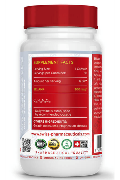 Swiss Pharmaceuticals  Selank 300 mcg 60 Capsul.
