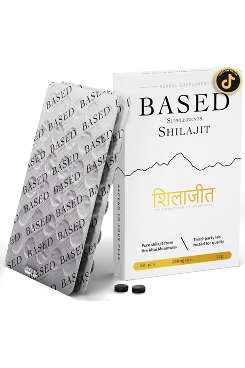 Based Shilajit Max Potency, Energy & Immune Support  Rich in Fulvic Acid and 85+ Trace Minerals, 60 Tablets.Abd Menşei