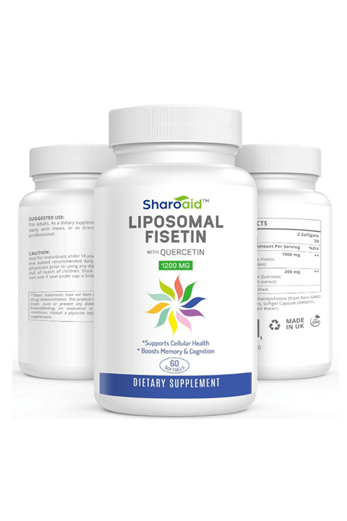 Sharoaid  Liposomal Fisetin With Quercetin 1200mg 60 Softgels.Orj Usa.46.