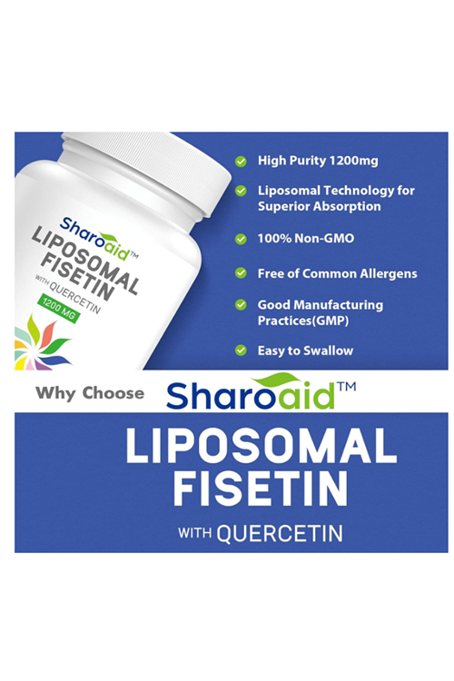 Sharoaid Liposomal Fisetin With Quercetin Supplements 1200 Mg 60 Softgels.Abd Menşei.57