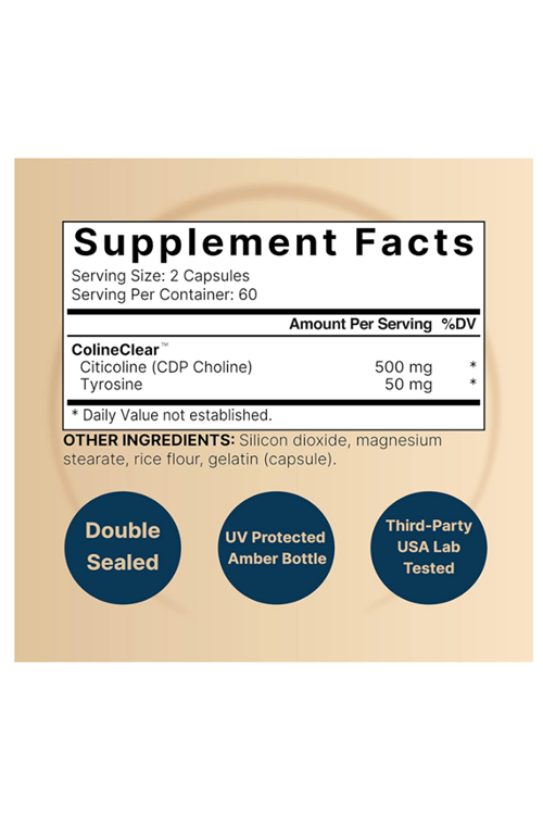 NatureBell Citicoline  CDP Choline, Citicoline 500mg Plus Tyrosine 50mg Per Serving, Optimized Dosage, 120 Capsules, 2 in 1 Formul.Abd Menşei.54