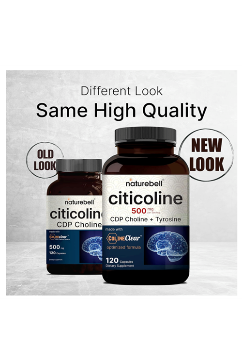 NatureBell Citicoline  CDP Choline, Citicoline 500mg Plus Tyrosine 50mg Per Serving, Optimized Dosage, 120 Capsules, 2 in 1 Formul.Abd Menşei.54