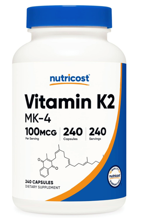 Nutricost Vitamin K2 (MK4) 240 Capsul (100mcg).Made ın Usa.
