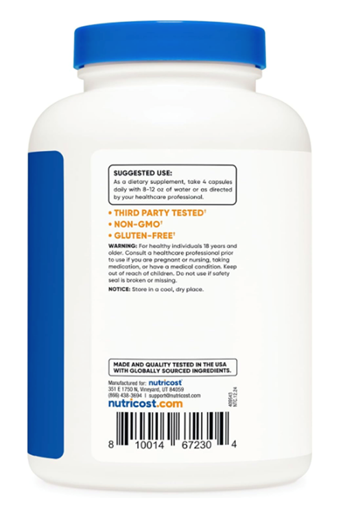 Nutricost Grass Fed Desiccated Beef Liver 3000mg Per Serv (750mg Per Cap), 240 Capsul 60 Servings.Abd Menşei