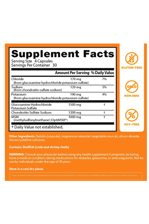 Doctor's Best Glucosamine Chondroitin Msm with OptiMSM 120 Veg Capsul..44.