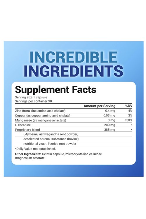 Dr. Berg L-Theanine 200mg - Includes Zinc, Copper, L-Tyrosine – L-Theanine - for Relaxation, and Mental Clarity* – 90  Capsules.Abd Menşei