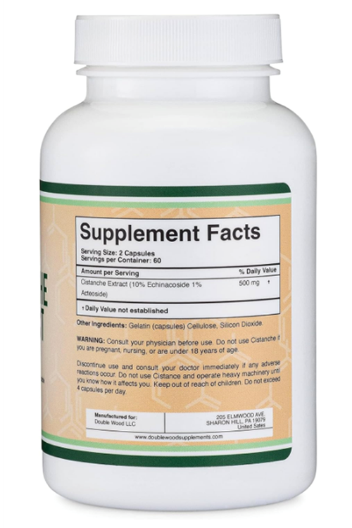 Double Wood Cistanche Tubulosa Extract 500mg Per Serving (120 Capsules).Abd Menşei