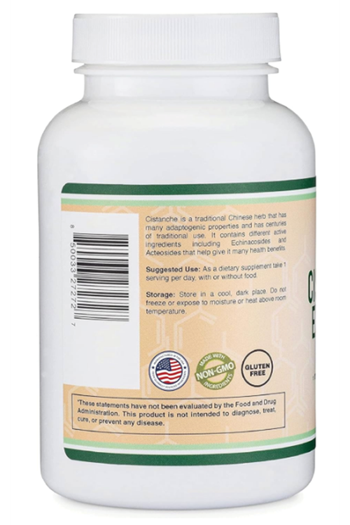 Double Wood Cistanche Tubulosa Extract 500mg Per Serving (120 Capsules).Abd Menşei