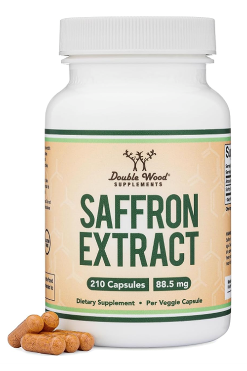 Double Wood Saffron for Focus - Saffron Extract 88.5mg Vegan Capsules (210 Capsul).