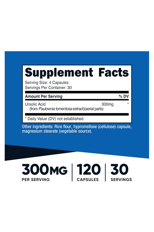 Nutricost Ursolic Acid 300mg, 120 Capsules.Abd Menşei