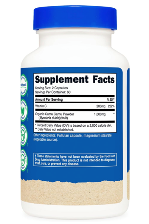 Nutricost Camu Camu 1000mg, 120 Capsules.Abd Menşei